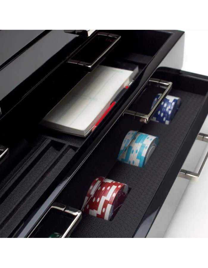 WOLF Meridian Casino Gaming Box - Black - Cribbage&#44; Dominoes&#44; Poker & More