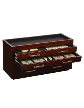 WOLF Meridian Casino Gaming Box - Burlwood - Cribbage&#44; Dominoes&#44; Poker & More